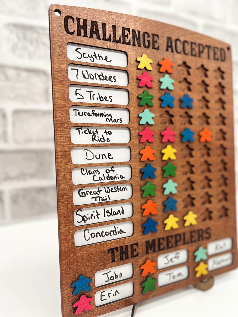 10x5 Game Tracker / Board Game Tracker / Game Challenge Board Etsy