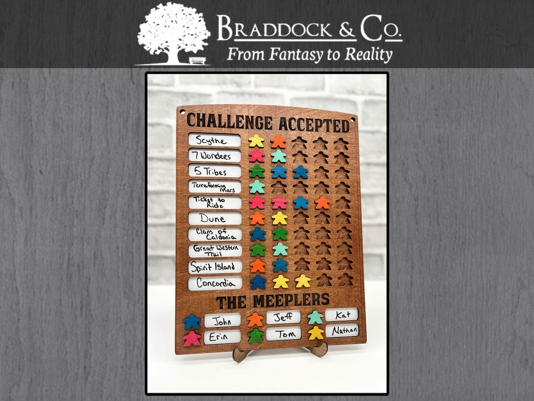 10x5 Game Tracker / Board Game Tracker / Game Challenge Board / Board