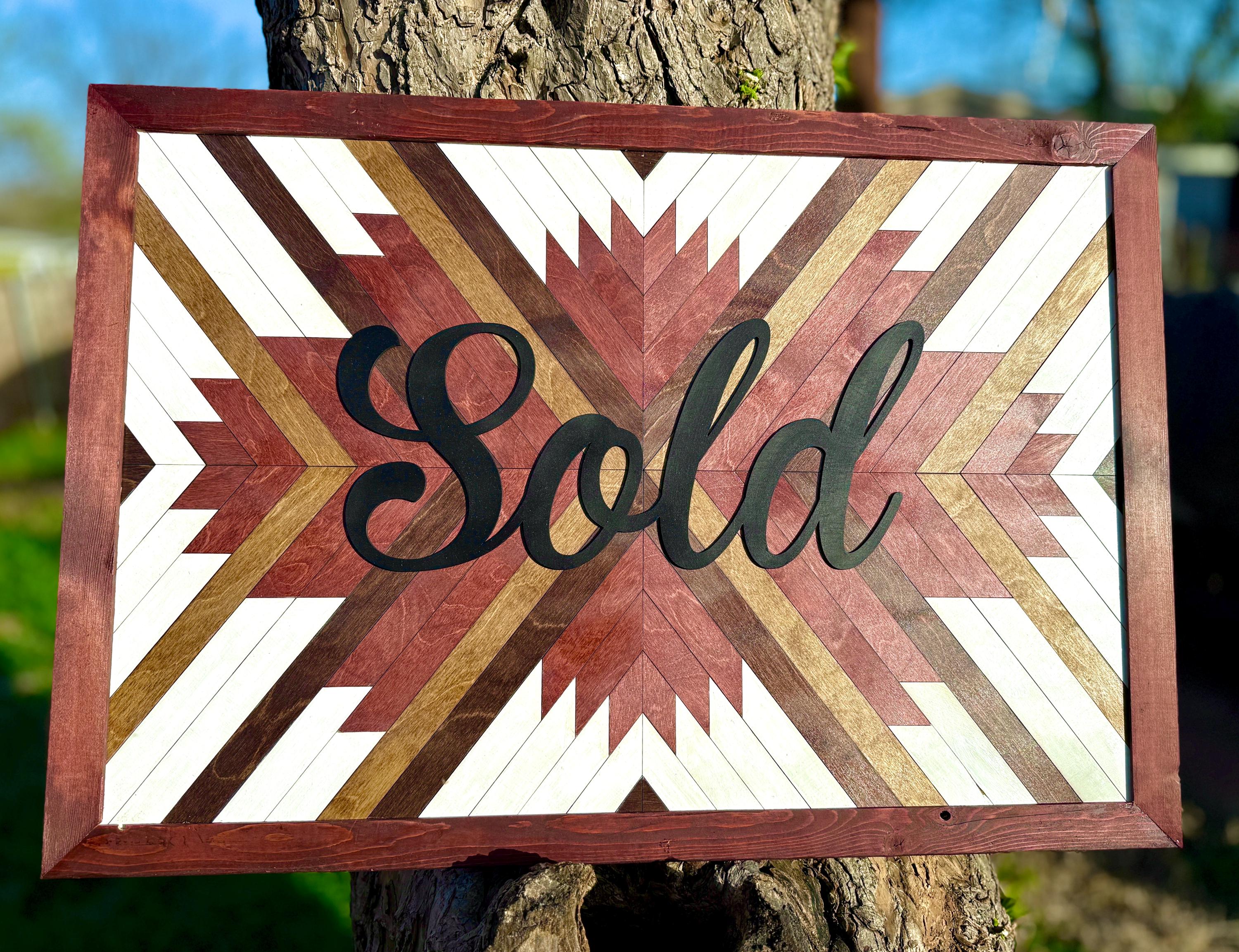 Custom Family Name Wood Sign: Aztec Geometric Wall Decor - Etsy
