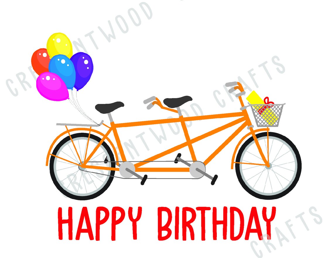 Birthday Card Tandem Bicycle Etsy