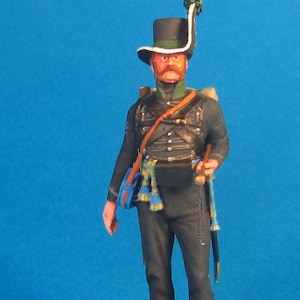 Collection miniature, Pewter figurine, Braunschweig Jaegers, Napoleonic toy soldiers 1/30 Scale, Painted tin soldiers, Historical figures