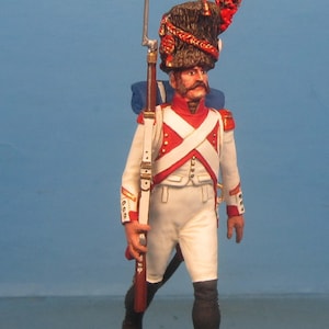 Napoleonic toy soldier, French 3rd Grenadiers Rgt Old Guard, Painted historical miniature 1/30 Scale 60 mm, Metal toy soldier VID SOLDIERS