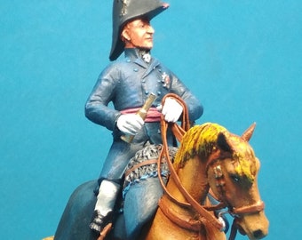 Arthur Wellesley, 1st Duke of Wellington, Painted napoleonic figure 1/30 Scale, Tin toy soldier, Collectible figurine on horse VID SOLDIERS