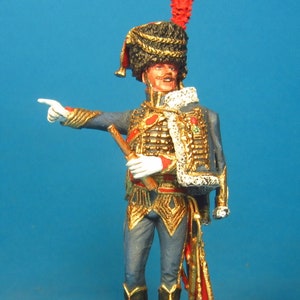 French Guard mounted artillery, Napoleonic Wars Painted figure 1/30 Scale, Toy soldier, Napoleonic miniature, Metal figurine VID SOLDIERS 36-010 Officer