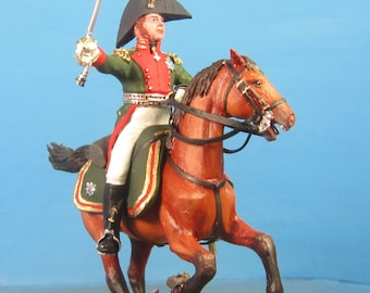 Napoleonic Life Guards Dragoons, Collection miniature 1/30 Scale 60 mm, Painted metal toy soldier, Napoleonic figurine on horse VID SOLDIERS