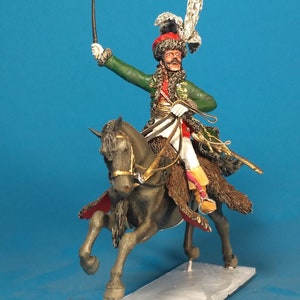 Napoleonic figure 1/30 Scale, French Mounted staff, Painted historical miniature, Lead soldier, Napoleonic military figurine VID SOLDIERS