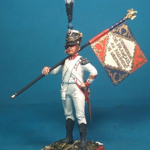 French standard bearers, Napoleonic metal toy soldier 1/30 Scale, Painted historical miniature, Napoleonic military figure VID SOLDIERS