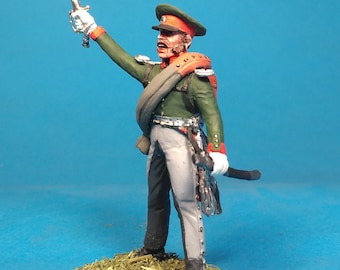 Prussian light infantry, Napoleonic figure 1/30 Scale 60 mm, Painted Napoleonic miniature, Napoleonic Wars, Metal toy soldier VID SOLDIERS