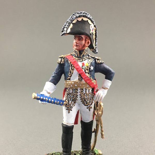 Napoleonic painted figure 1/30 Scale 60 mm, French Marshals, Tin sculpture, Napoleonic toy soldiers, Napoleonic miniature VID SOLDIERS