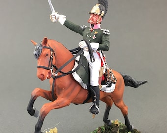 Napoleonic tin toy soldier, Russian Dragoons, Painted napoleonic figurine 1/30 Scale, Collection miniature, Napoleonic figure VID SOLDIERS
