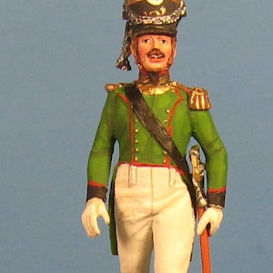 Saxon Rifle Corps, Napoleontische speelgoedsoldaat 1/30, metalen soldaat, geschilderde historische miniatuur, Napoleontische militaire figuur VID SOLDIERS