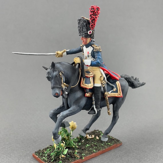ナポレオン時代の兵士、フランス近衛騎馬擲弾兵、塗装済みナポレオン