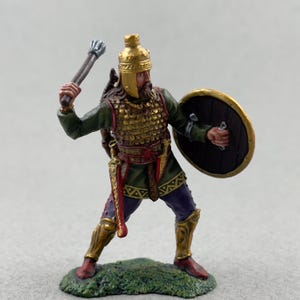 Noble Scythian warrior 54 mm 1/32, Historical miniature, Painted tin toy soldier, Collectible figure, Ancient figurine, Tin sculpture
