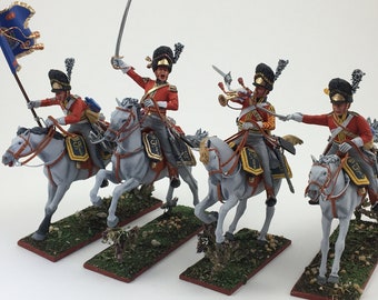 Royal Scots Greys, Painted napoleonic figure 60 mm 1/30 Scale, Metal toy soldier, Napoleonic miniature, Tin figurine on horse VID SOLDIERS