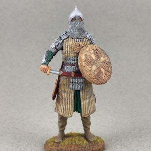 Mongolian Warrior soldier 75 mm, The Golden Horde, Painted tin miniature, Historical figure, Medieval Knight statue, Collectible figurine