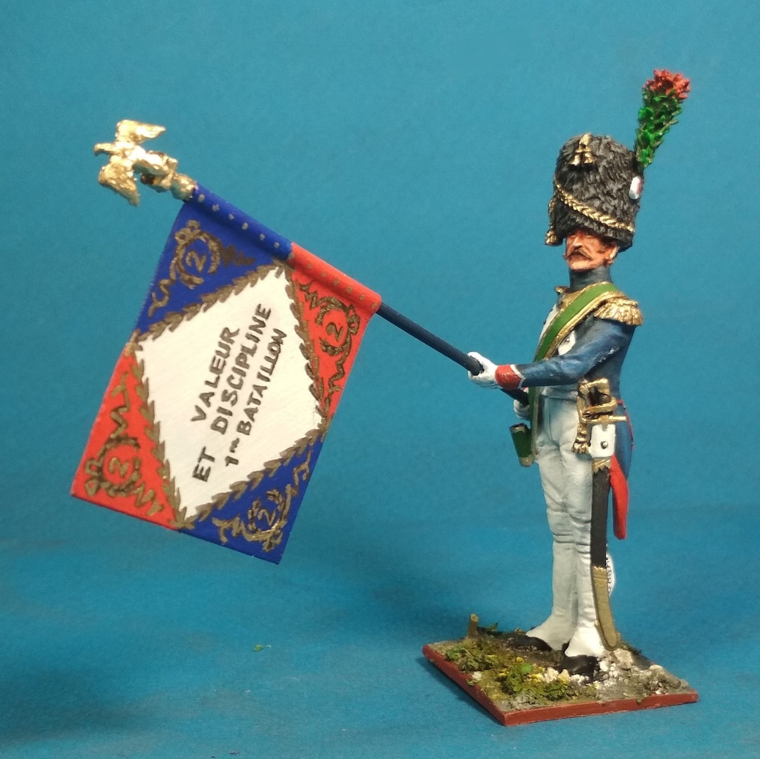 Napoleonic Toy Soldier 1/30 Scale, French Standard Bearers, Painted
