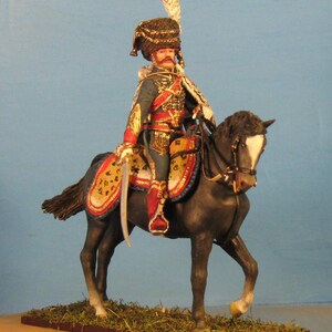 French Guard mounted artillery, Napoleonic Wars Painted figure 1/30 Scale, Toy soldier, Napoleonic miniature, Metal figurine VID SOLDIERS 36-001 Officer