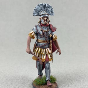 Roman Centurion 1/32, Legio XX Valeria Victrix, Painted tin toy soldier, Ancient Rome, Roman soldier figure, Warrior miniature, Roman Empire