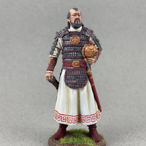 Mongolian Noble Warrior 75 mm 1/24, The Golden Horde, Historical figure, Medieval miniature, Painted tin toy soldier, Collectible figurine