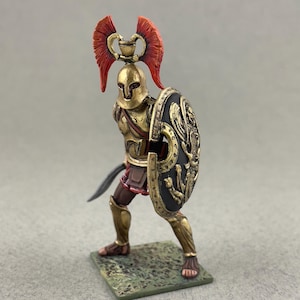 Greek Basileus figurine 54 mm 1/32, Painted miniature, Tin toy soldier, Ancient Greece, Greek mythology, Collectible figure, Ancient soldier