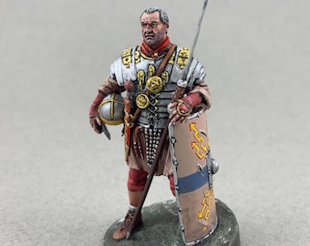 Figurine Centurion Romain En Métal 54mm - Rome Antique Très Détaillée - Échelle 1/32 - Neuf