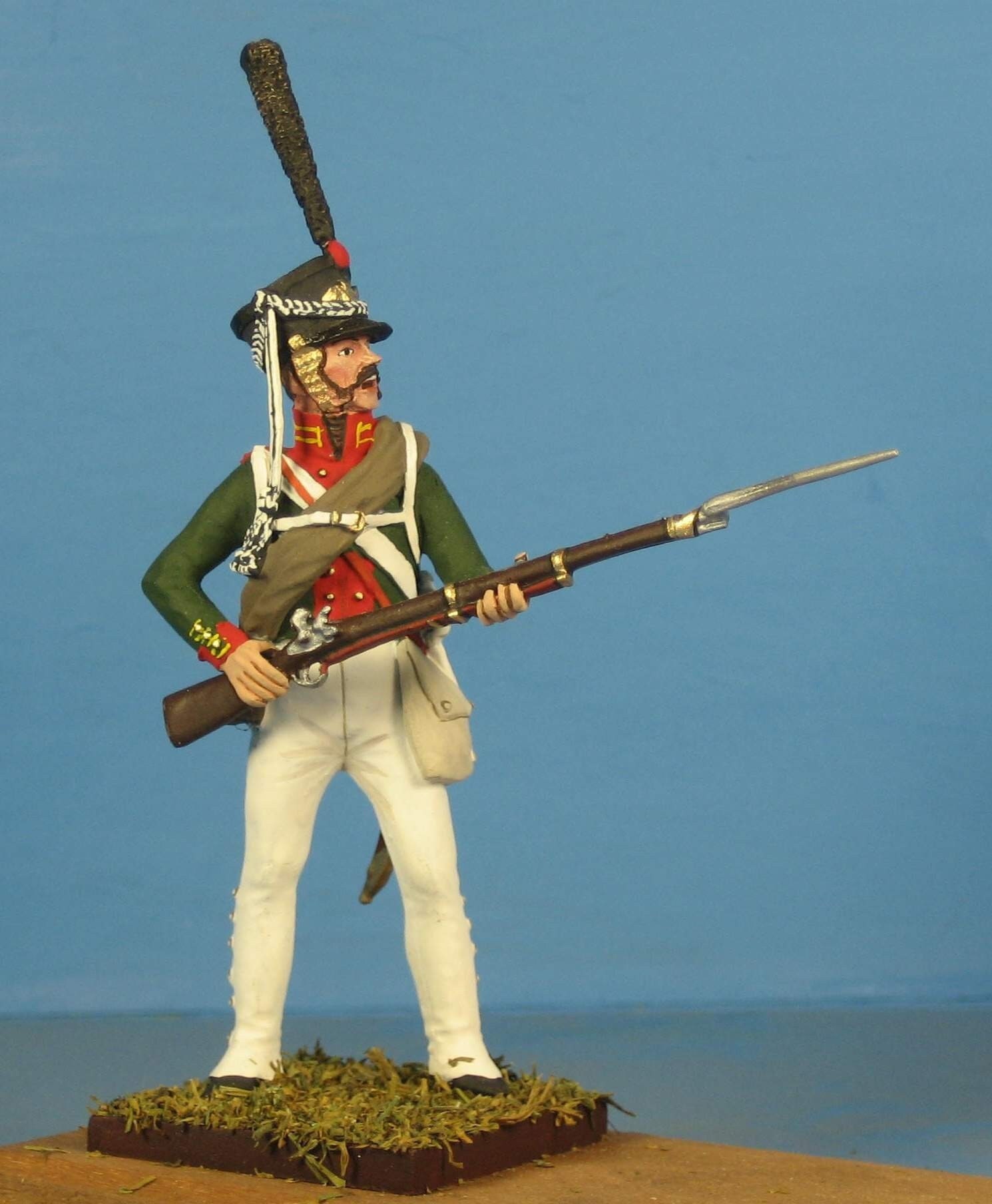 Napoleonic miniature 60 mm, Russian Guards infantry, Napoleonic painted toy soldier, Collectible figure, Napoleonic tin soldier VID SOLDIERS