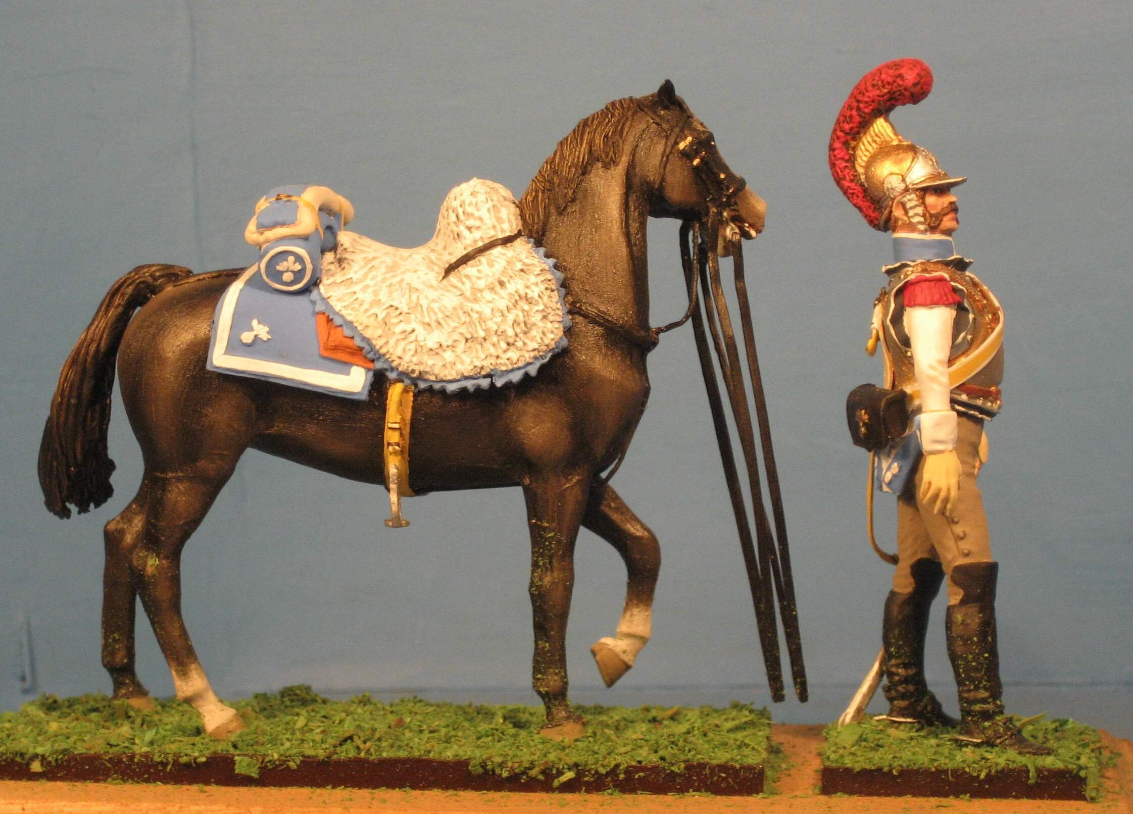 Figurine Peinte Carabinier à Cheval Français - Guerres Napoléoniennes, échelle 1/30, Plomb, VID SOLDIERS