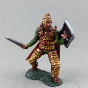 Edler Skythischer Krieger 54 mm 1/32 Skala, bemalter Spielzeugsoldat aus Blech, Modellfigur, Historische Figur, Metallskulptur, antike Soldatenstatue