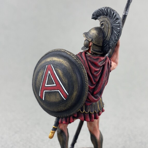 古代ギリシャのアテネ重装歩兵のブリキの兵士（塗装済み）、54 mm