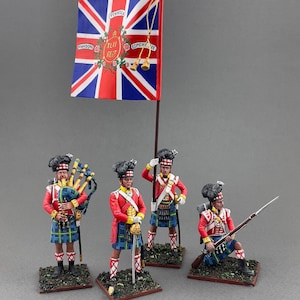 Painted miniature, 92nd Gordon Highlanders, Napoleonic figurine 60 mm, Collectible figure, Tin toy soldier, Napoleonic Wars VID SOLDIERS