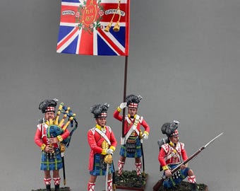 Painted miniature, 92nd Gordon Highlanders, Napoleonic figurine 60 mm, Collectible figure, Tin toy soldier, Napoleonic Wars VID SOLDIERS