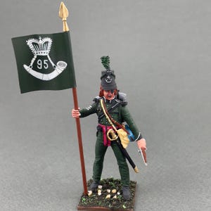 British 95th Rifles, Napoleonic toy soldier 60 mm 1/30 Scale, Metal figure, Painted historical miniature, Battle of Waterloo VID SOLDIERS