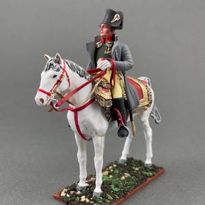 Napoleonic soldier 1/30 Scale, French Mounted Staff, Painting miniature, Napoleon on horse, Napoleonic Wars, Collectible figure VID SOLDIERS