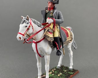 Napoleonic soldier 1/30 Scale, French Mounted Staff, Painting miniature, Napoleon on horse, Napoleonic Wars, Collectible figure VID SOLDIERS