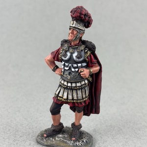 Figura histórica 54 mm 1/32, Figura de soldado en metal pintado, Legado romano en miniatura Legio II Augusta, Oficial militar romano, Antigua Roma