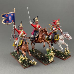 British Guard dragoons, Napoleonic painted figurine 1/30 Scale, Tin sculpture, Napoleonic toy soldiers, Napoleonic miniature VID SOLDIERS