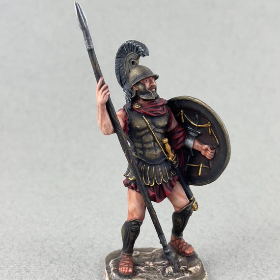 古代ギリシャのアテネ重装歩兵のブリキの兵士（塗装済み）、54 mm