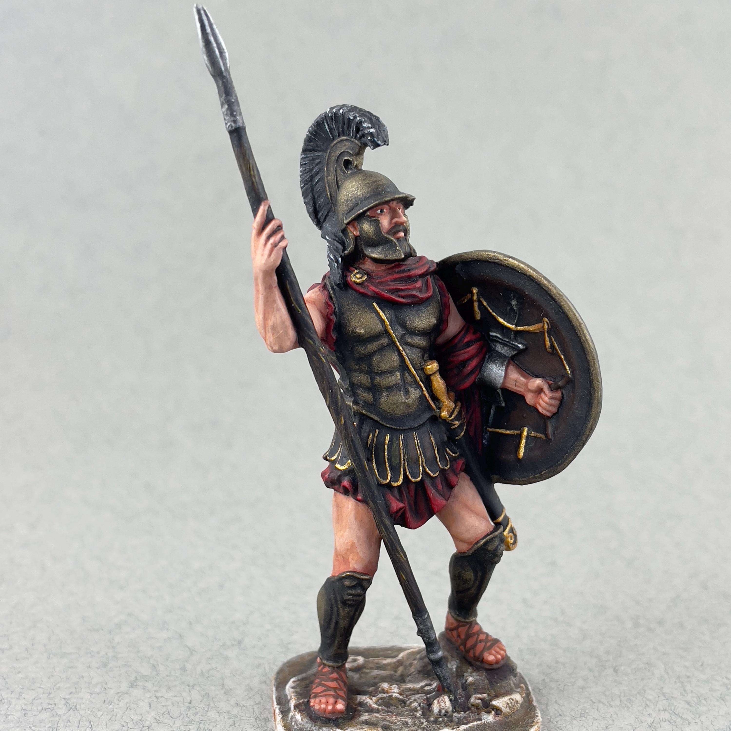 古代ギリシャのアテネ重装歩兵のブリキの兵士（塗装済み）、54 mm
