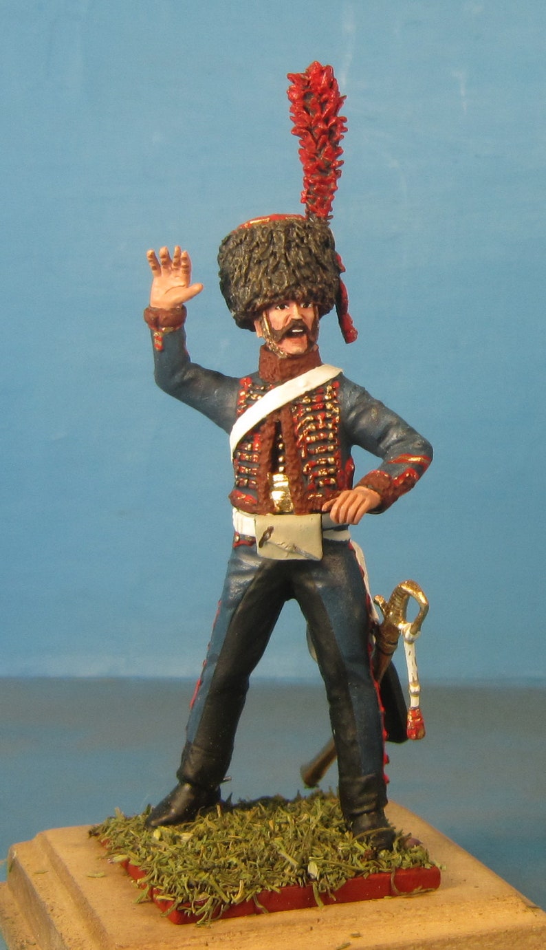 French Guard mounted artillery, Napoleonic Wars Painted figure 1/30 Scale, Toy soldier, Napoleonic miniature, Metal figurine VID SOLDIERS 36-005 Gunner