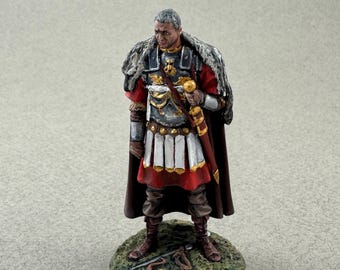 Römischer Soldatenminiatur 54 mm, Maximus Roman General Russell Crowe, Gladiatorfigur, Metallskulptur, antikes Rom, römische Statue, Krieger