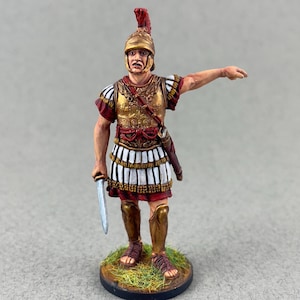 Miniature soldier, Roman soldier statue 54 mm 1/32, Ancient Rome, Hand Painted collectible figure, Roman Legate figurine, Metal sculpture
