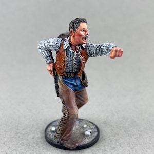 Miniatur Cowboy Figur 54 mm 1/32 Skala, Westernminiatur, Handbemalter Spielzeugsoldat aus Metall, Wilder Westen, Sammlerfigur, Cowboy Statue