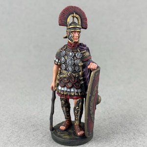 Roman Centurion 54 mm, Ancient Rome, Roman soldier statue, Metal miniature, Warrior soldier, Hand Painted collectible figure, Roman Empire