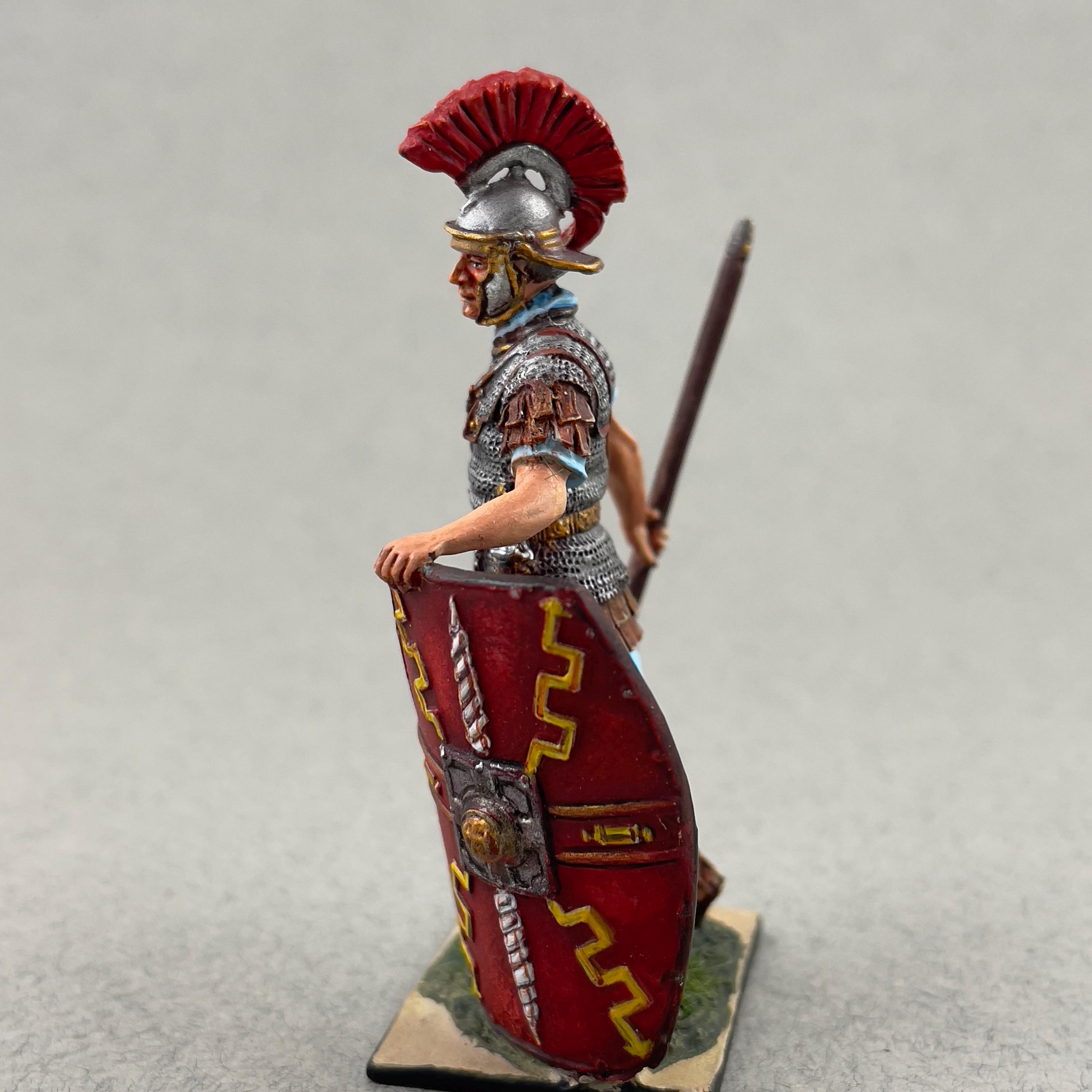 ローマ軍団兵 54 mm、ローマ兵士フィギュア、古代兵士、塗装済み金属像