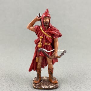 Historical miniature 54 mm, Greek Archer figure, Tin toy soldier, Ancient Greece, Greek mythology, Collectible figurine, Painted soldier
