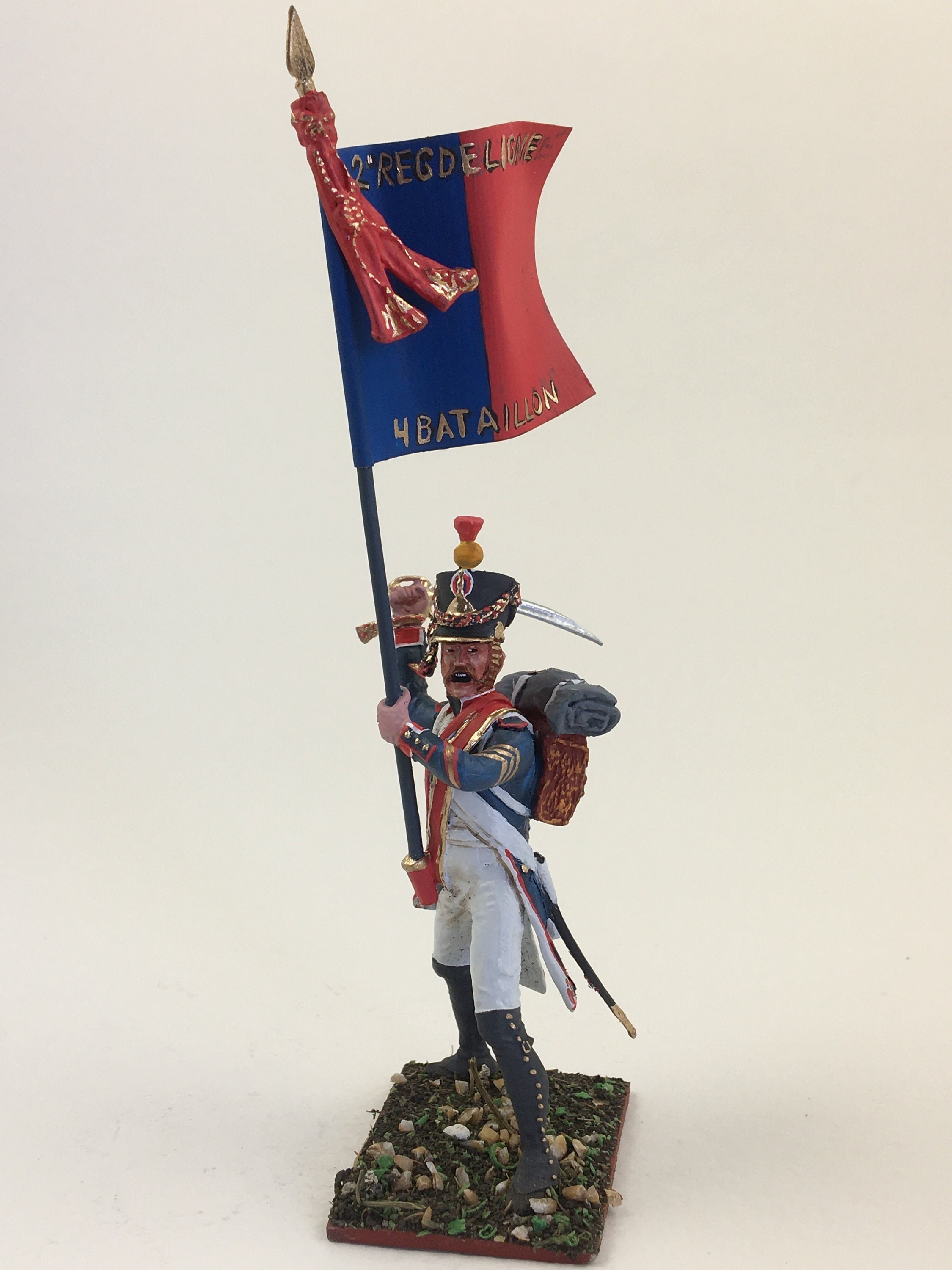 French Line Infantry, Napoleonic tin soldier 1/30 Scale, Metal toy soldier, Napoleonic figurine, Painted historical miniature VID SOLDIERS
