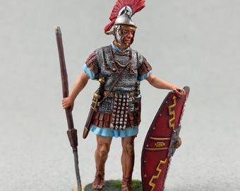 ローマ軍団兵 54 mm、ローマ兵士フィギュア、古代兵士、塗装済み金属像
