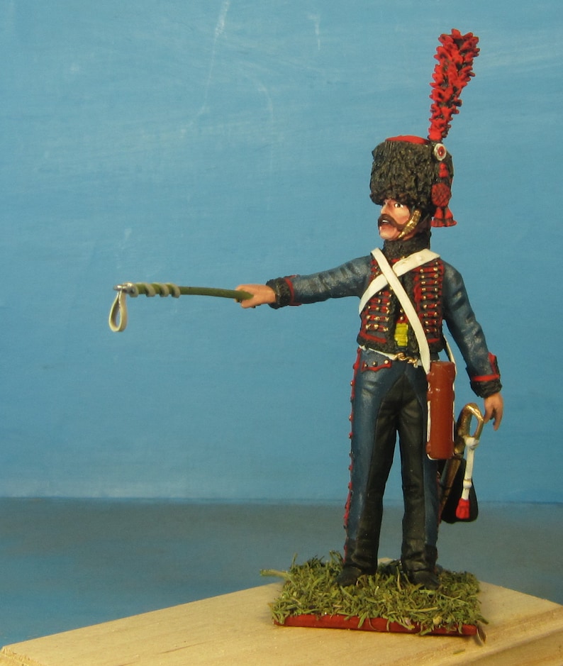 French Guard mounted artillery, Napoleonic Wars Painted figure 1/30 Scale, Toy soldier, Napoleonic miniature, Metal figurine VID SOLDIERS 36-007 Gunner