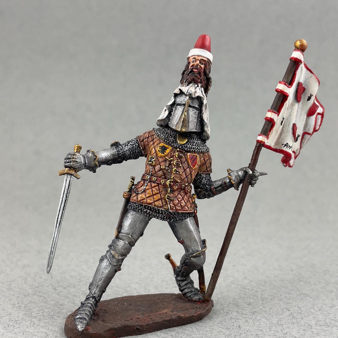 Figurine Timpo Toys: rare chevalier, knight, Ritter, brown helmet