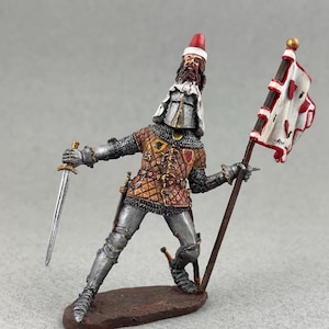 Medieval Knight figure 54 mm, Painted tin soldier, Johann III von Rappolstein figurine, Knight miniature, Metal Figures, Knight Toy Soldiers
